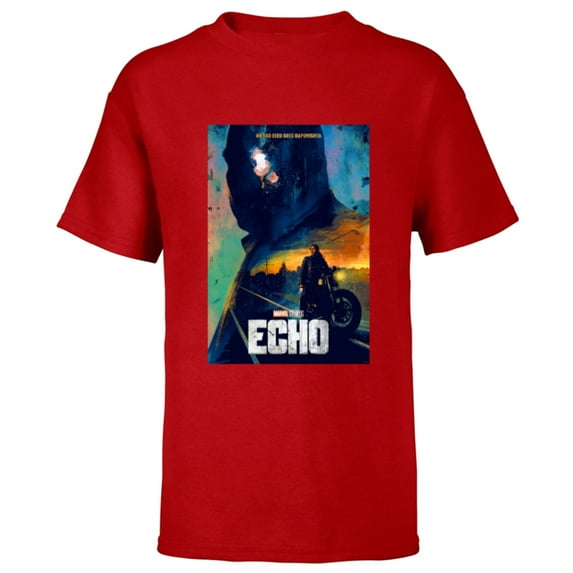 Marvel Studios Echo TV Series Maya Kingpin Logo & Poster Art - Short Sleeve T-Shirt for Kids - Customized-Red