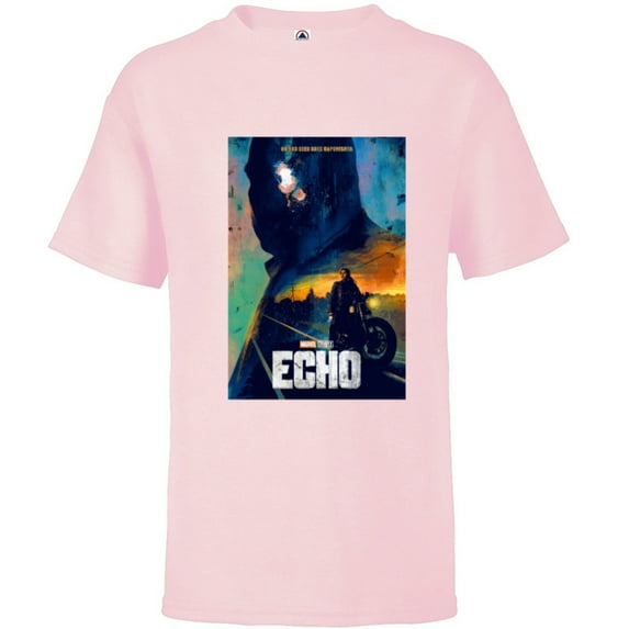 Marvel Studios Echo TV Series Maya Kingpin Logo & Poster Art - Short Sleeve T-Shirt for Kids - Customized-Soft Pink