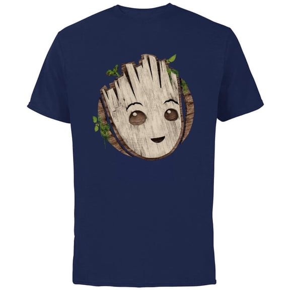 Marvel Studios I Am Groot Baby Face - Short Sleeve Cotton T-Shirt for Adults - Customized-Navy