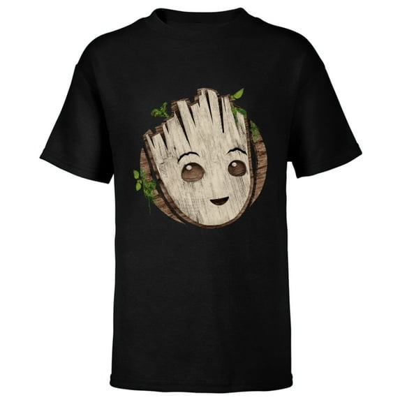 Marvel Studios I Am Groot Baby Face - Short Sleeve T-Shirt for Kids - Customized-Black