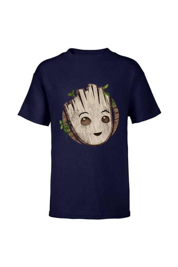 Studios I Am Groot Baby Face - Short Sleeve T-Shirt for Kids - Customized-Navy