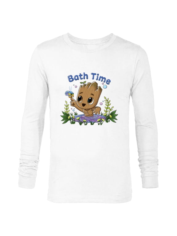 Studios I Am Groot Bath Time - Long Sleeve T-Shirt for Men - Customized-White
