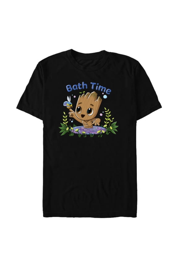 Studios I Am Groot Bath Time - Short Sleeve Blended T-Shirt for Adults - Customized-Black