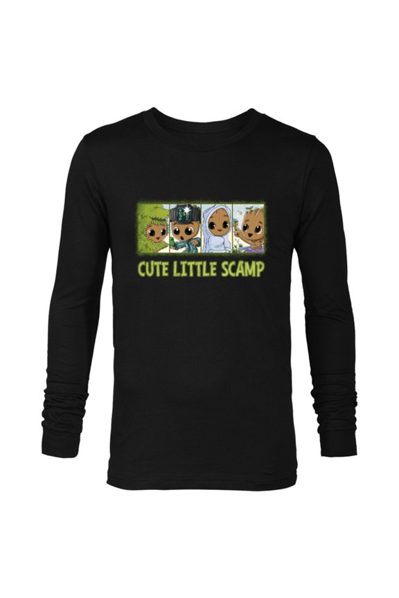 Studios I Am Groot Cute Little Scamp - Long Sleeve T-Shirt for Men - Customized-Black