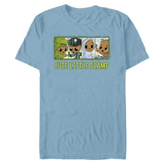 Marvel Studios I Am Groot Cute Little Scamp - Short Sleeve Blended T-Shirt for Adults - Customized-Ocean Blue