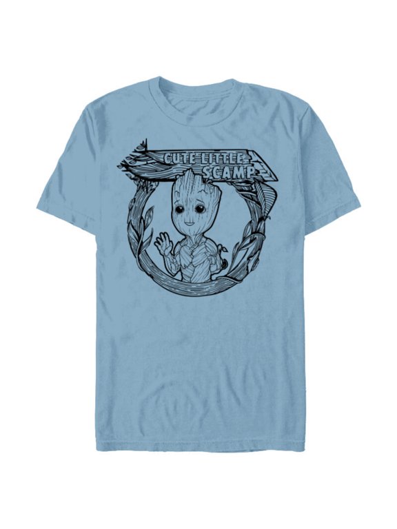 Studios’ I Am Groot Cute Little Scamp - Short Sleeve Blended T-Shirt for Adults - Customized-Ocean Blue
