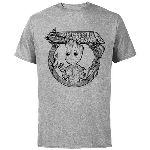 Marvel Studios’ I Am Groot Cute Little Scamp - Short Sleeve Cotton T-Shirt for Adults - Customized-Athletic Heather
