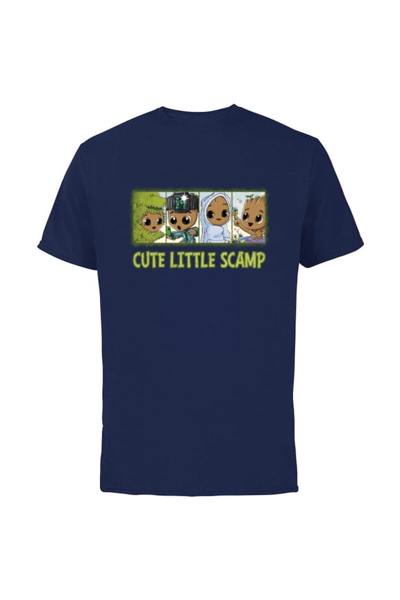 Studios I Am Groot Cute Little Scamp - Short Sleeve Cotton T-Shirt for Adults - Customized-Navy