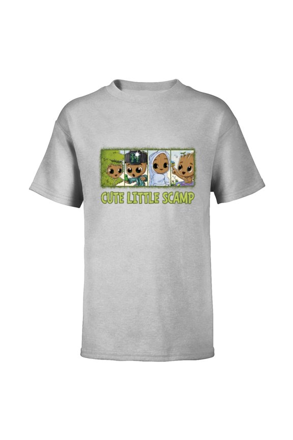Studios I Am Groot Cute Little Scamp - Short Sleeve T-Shirt for Kids - Customized-Athletic Heather