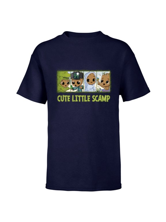 Studios I Am Groot Cute Little Scamp - Short Sleeve T-Shirt for Kids - Customized-Navy