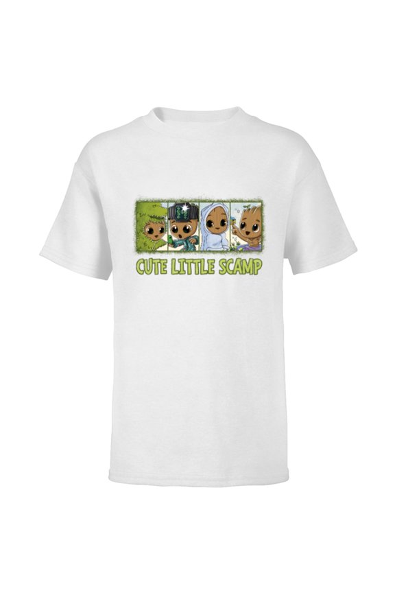 Studios I Am Groot Cute Little Scamp - Short Sleeve T-Shirt for Kids - Customized-White