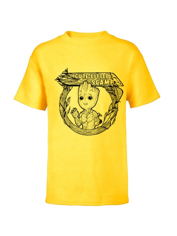 Studios’ I Am Groot Cute Little Scamp - Short Sleeve T-Shirt for Kids - Customized-Yellow