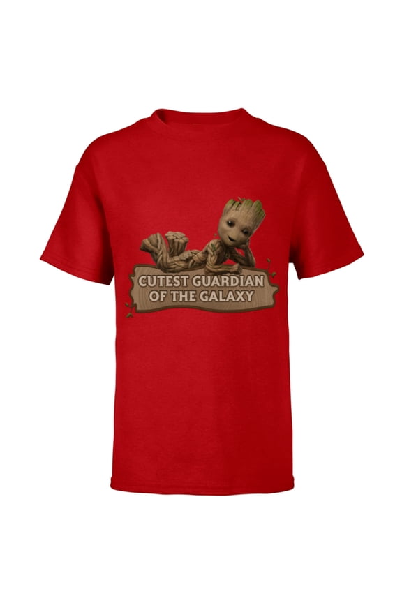Studios’ I Am Groot Cutest Guardian Of The Galaxy - Short Sleeve T-Shirt for Kids - Customized-Red