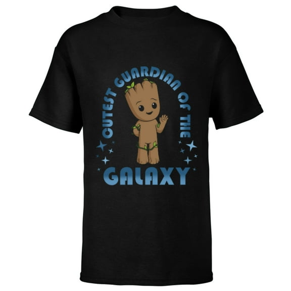 Marvel Studios I Am Groot Cutest Guardians of the Galaxy - Short Sleeve T-Shirt for Kids - Customized-Black