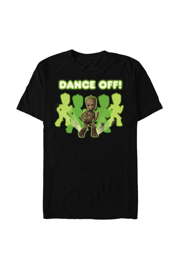 Studios’ I Am Groot Dance Off! - Short Sleeve Blended T-Shirt for Adults - Customized-Black