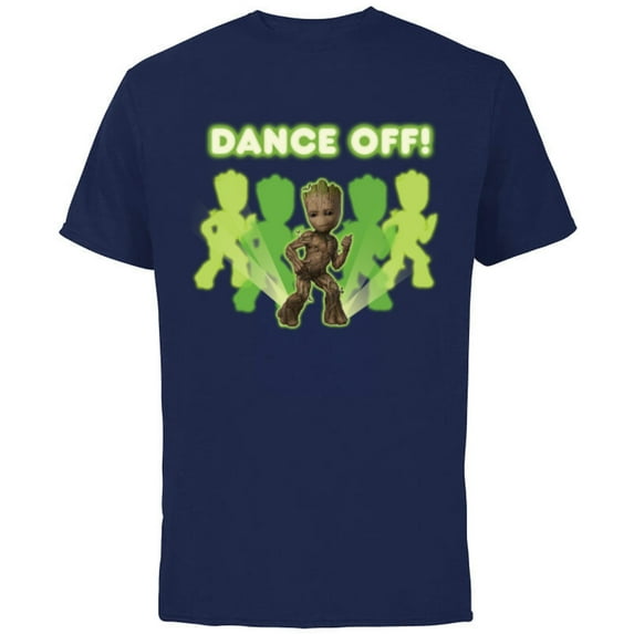 Marvel Studios’ I Am Groot Dance Off! - Short Sleeve Cotton T-Shirt for Adults - Customized-Navy