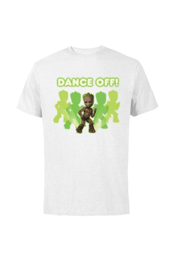 Studios’ I Am Groot Dance Off! - Short Sleeve Cotton T-Shirt for Adults - Customized-White