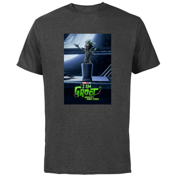 Marvel Studios I Am Groot Groot’s First Steps Episode Poster - Short Sleeve Cotton T-Shirt for Adults - Customized-Charcoal