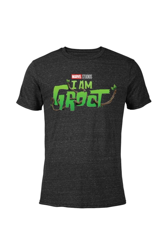 Studios I Am Groot Logo - Short Sleeve Blended T-Shirt for Adults - Customized-Black