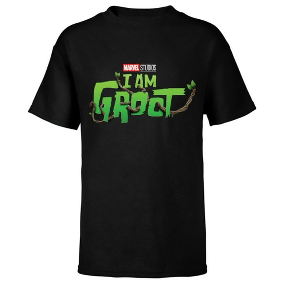 Marvel Studios I Am Groot Logo - Short Sleeve T-Shirt for Kids - Customized-Black