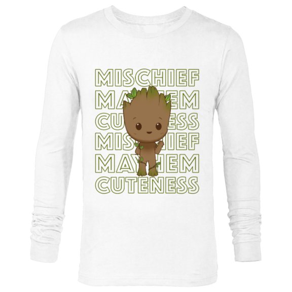 Marvel Studios I Am Groot Mischief Mayhem Cuteness Repeat - Long Sleeve T-Shirt for Men - Customized-White