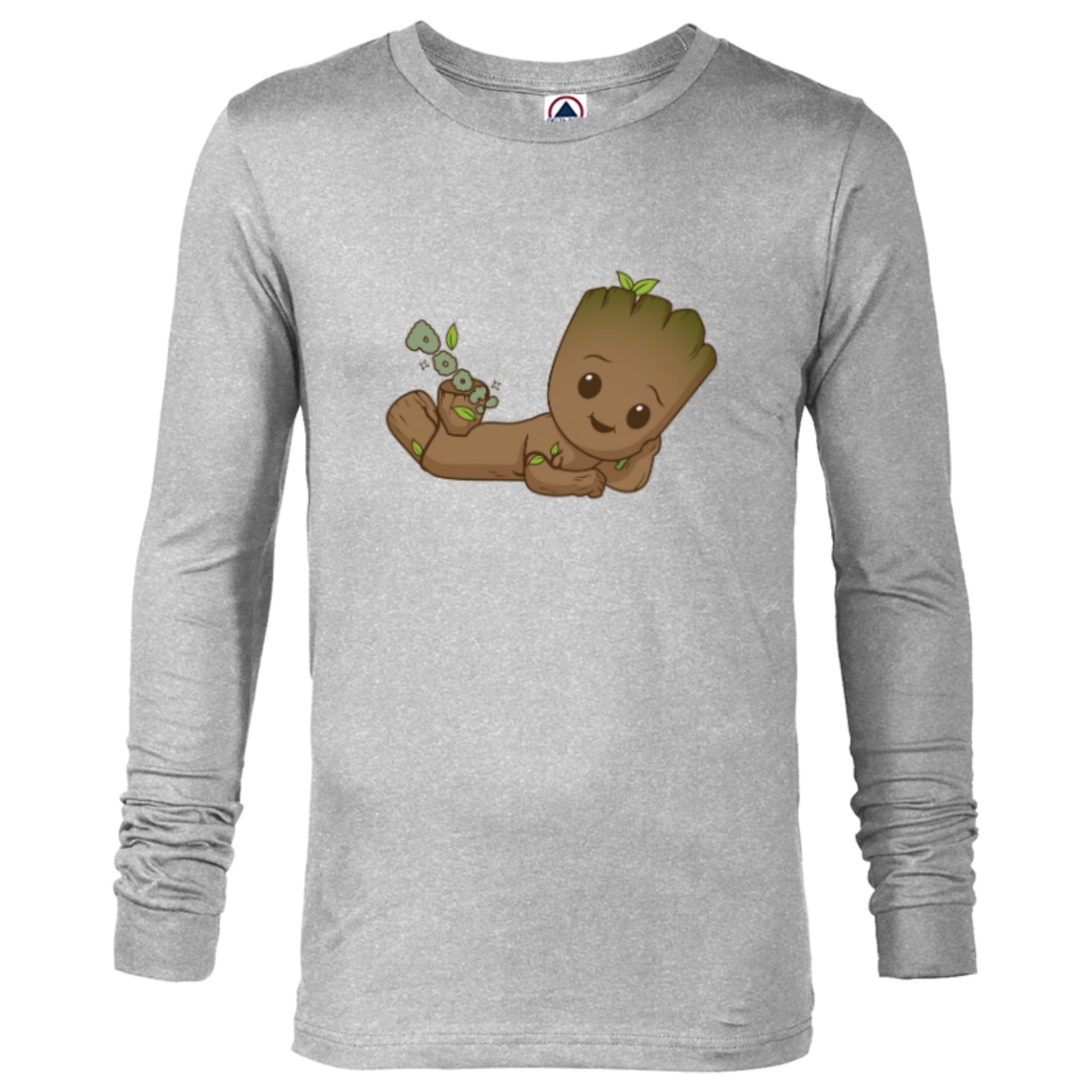 Customized-Athletic Heather - Long Groot - T-Shirt Poot! I Men for Studios Am Sleeve Marvel