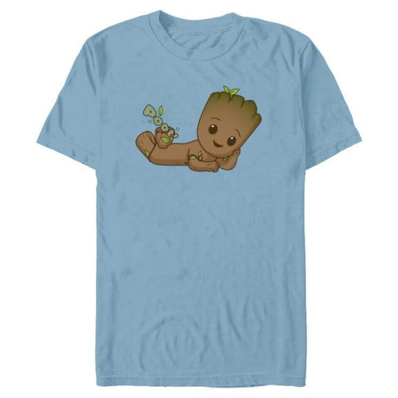 Marvel Studios I Am Groot Poot! - Short Sleeve Blended T-Shirt for Adults - Customized-Ocean Blue