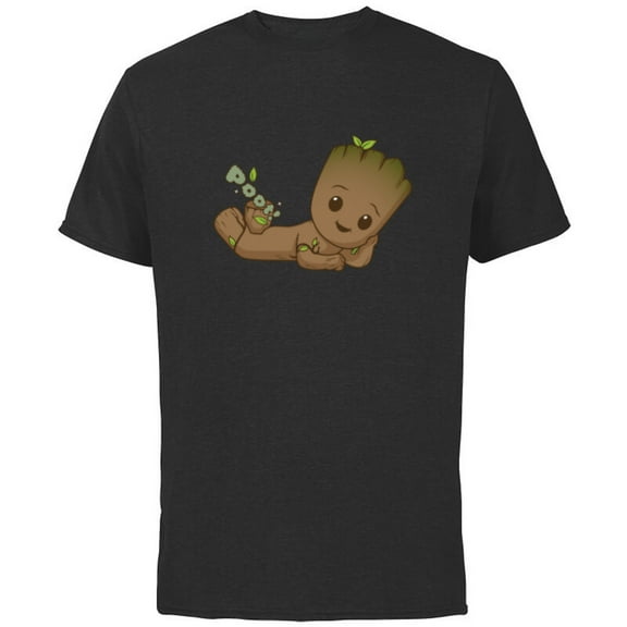 Marvel Studios I Am Groot Poot! - Short Sleeve Cotton T-Shirt for Adults - Customized-Black