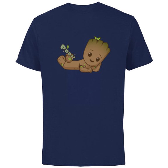 Marvel Studios I Am Groot Poot! - Short Sleeve Cotton T-Shirt for Adults - Customized-Navy