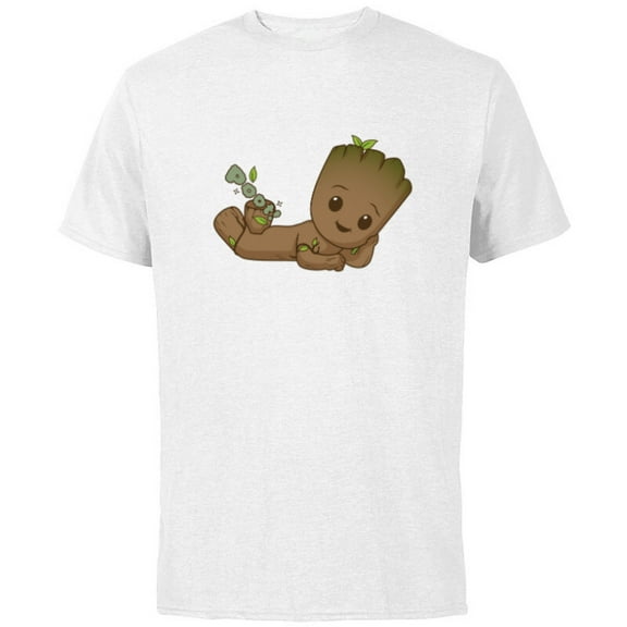 Marvel Studios I Am Groot Poot! - Short Sleeve Cotton T-Shirt for Adults - Customized-White