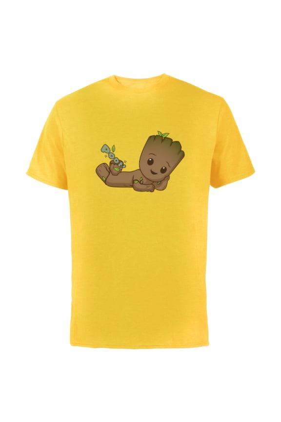 Studios I Am Groot Poot! - Short Sleeve Cotton T-Shirt for Adults - Customized-Yellow