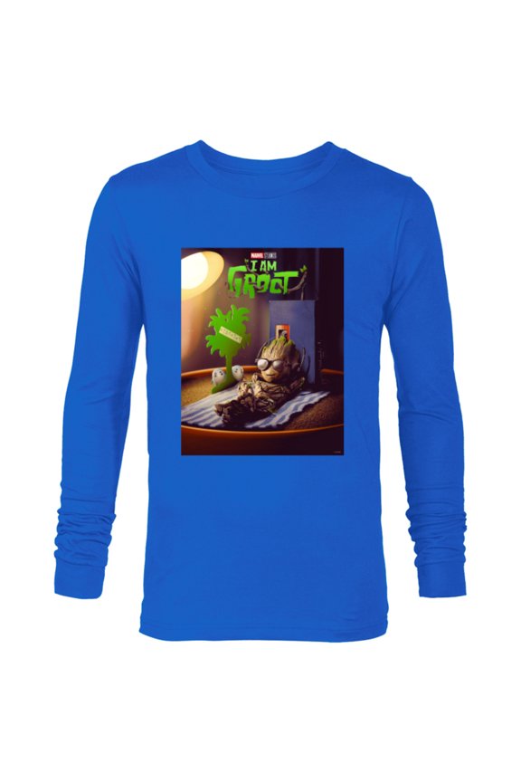 Studios I Am Groot Poster - Long Sleeve T-Shirt for Men - Customized-Navy