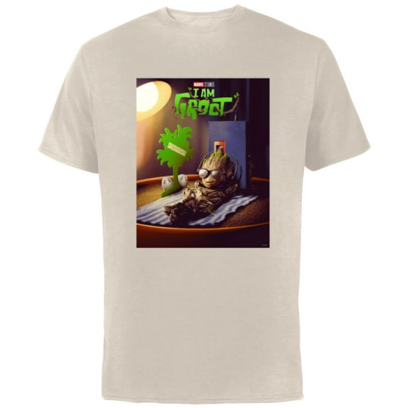 Marvel Studios I Am Groot Poster - Short Sleeve Cotton T-Shirt for Adults - Customized-Natural