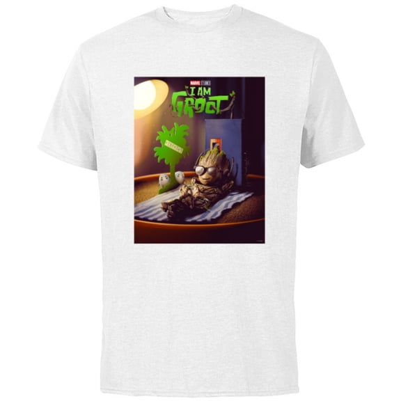 Marvel Studios I Am Groot Poster - Short Sleeve Cotton T-Shirt for Adults - Customized-White