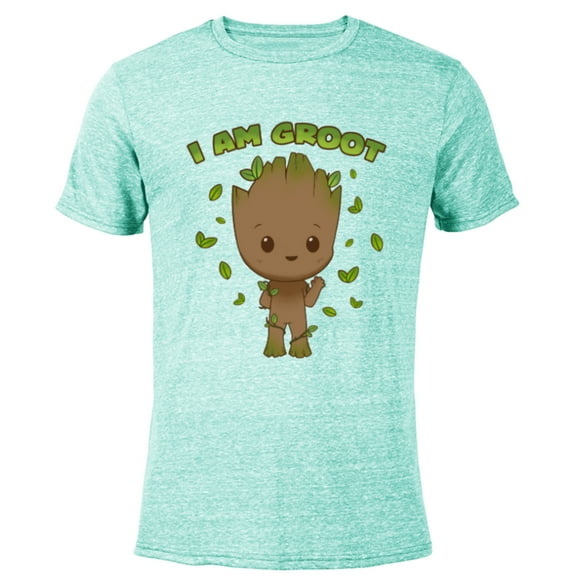 Marvel Studios I Am Groot Says Hello - Short Sleeve Blended T-Shirt for Adults - Customized-Ocean Blue