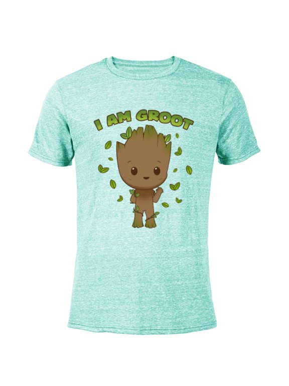 Studios I Am Groot Says Hello - Short Sleeve Blended T-Shirt for Adults - Customized-Ocean Blue