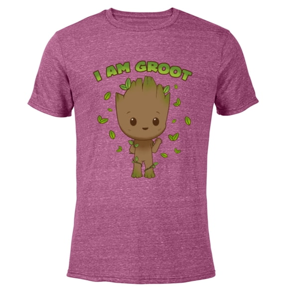 Marvel Studios I Am Groot Says Hello - Short Sleeve Blended T-Shirt for Adults - Customized-Purple