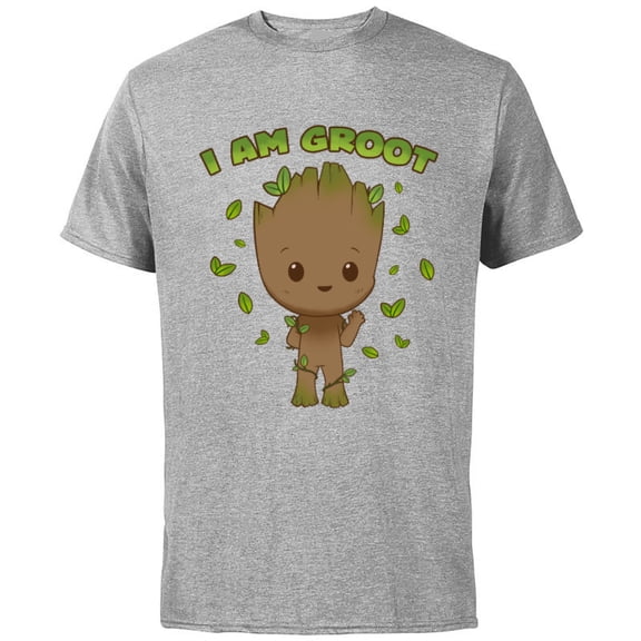 Marvel Studios I Am Groot Says Hello - Short Sleeve Cotton T-Shirt for Adults - Customized-Athletic Heather