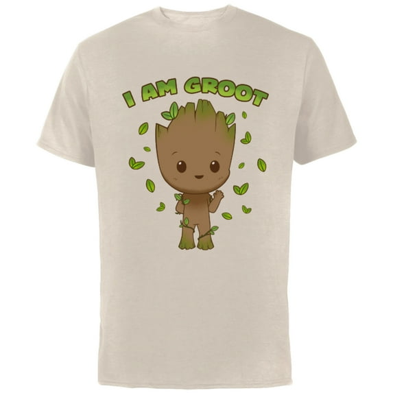 Marvel Studios I Am Groot Says Hello - Short Sleeve Cotton T-Shirt for Adults - Customized-Natural