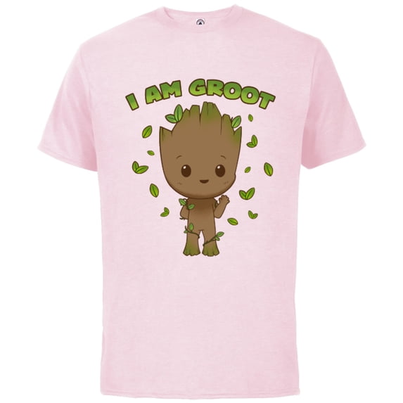 Marvel Studios I Am Groot Says Hello - Short Sleeve Cotton T-Shirt for Adults - Customized-Soft Pink