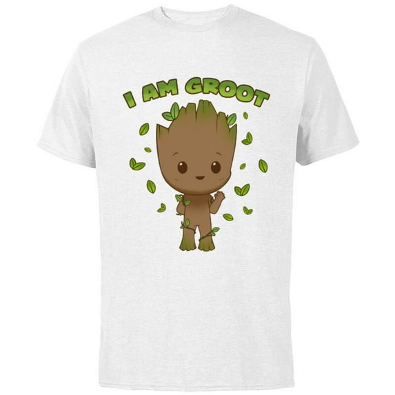 Marvel Studios I Am Groot Says Hello - Short Sleeve Cotton T-Shirt for Adults - Customized-White
