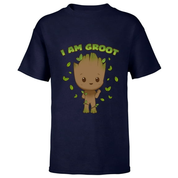 Marvel Studios I Am Groot Says Hello - Short Sleeve T-Shirt for Kids - Customized-Navy