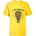 thumbnail image 1 of Marvel Studios I Am Groot Says Hello - Short Sleeve T-Shirt for Kids - Customized-Yellow, 1 of 5