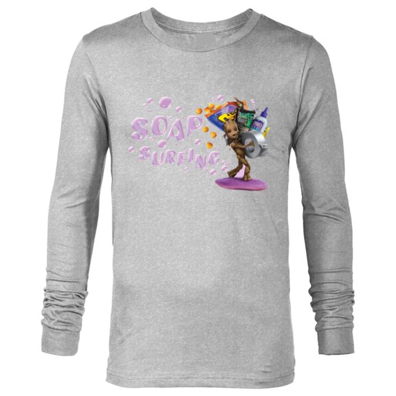 Marvel Studios I Am Groot Soap Surfing - Long Sleeve T-Shirt for Men - Customized-Athletic Heather