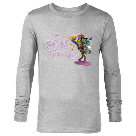 Marvel Studios I Am Groot Soap Surfing - Long Sleeve T-Shirt for Men - Customized-Athletic Heather