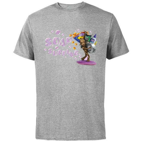 Marvel Studios I Am Groot Soap Surfing - Short Sleeve Cotton T-Shirt for Adults - Customized-Athletic Heather