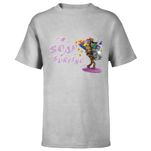 Marvel Studios I Am Groot Soap Surfing - Short Sleeve T-Shirt for Kids - Customized-Athletic Heather