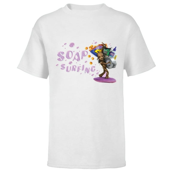Marvel Studios I Am Groot Soap Surfing - Short Sleeve T-Shirt for Kids - Customized-White