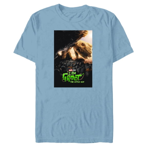 Marvel Studios I Am Groot The Little Guy Episode Poster - Short Sleeve Blended T-Shirt for Adults - Customized-Ocean Blue