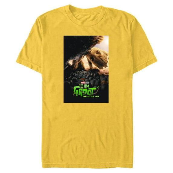 Marvel Studios I Am Groot The Little Guy Episode Poster - Short Sleeve Blended T-Shirt for Adults - Customized-Yellow